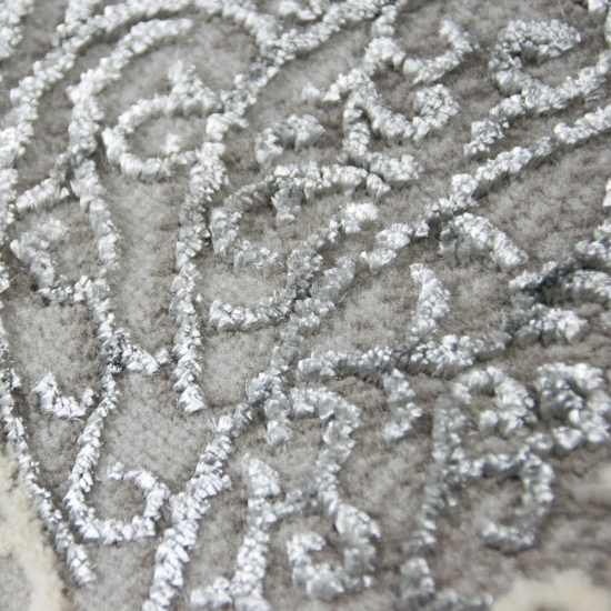 Designer Teppich Orient in Grau Silber Beige
