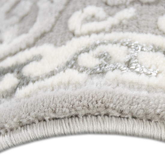 Designer Teppich Orient in Grau Silber Beige