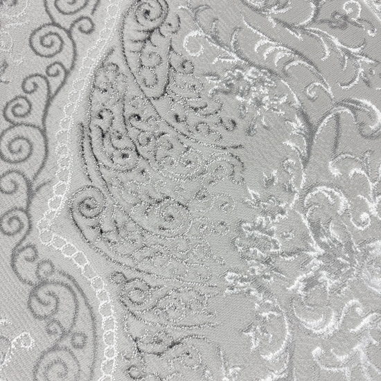 Designer Teppich Orient in Grau Silber Beige