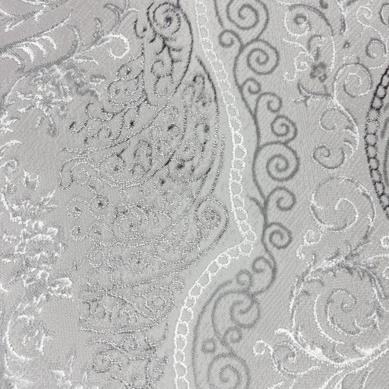 Designer Teppich Orient in Grau Silber Beige