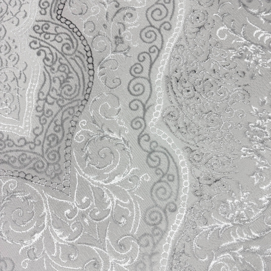 Designer Teppich Orient in Grau Silber Beige