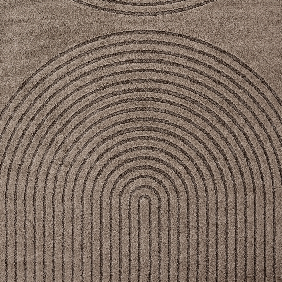 Preview: Teppich Braun mit 3D-Kreismuster pflegeleicht und robust