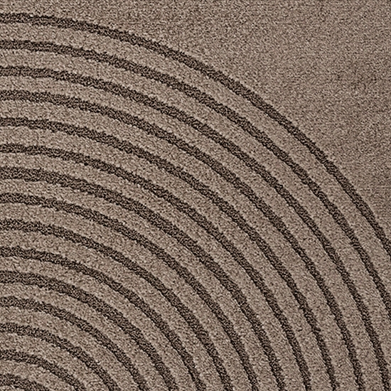 Teppich Braun mit 3D-Kreismuster pflegeleicht und robust