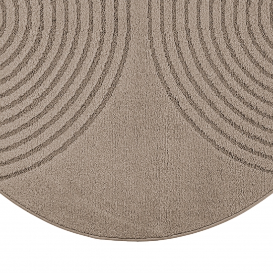 Teppich Braun mit 3D-Kreismuster pflegeleicht und robust