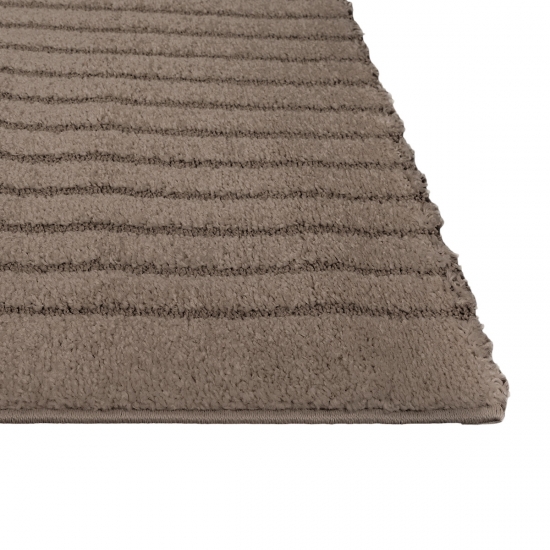 Teppich Braun mit 3D-Kreismuster pflegeleicht und robust