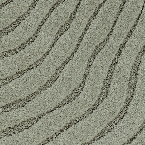 Preview: Runder Teppich grün strukturiert pflegeleicht & robust für Wohnbereiche