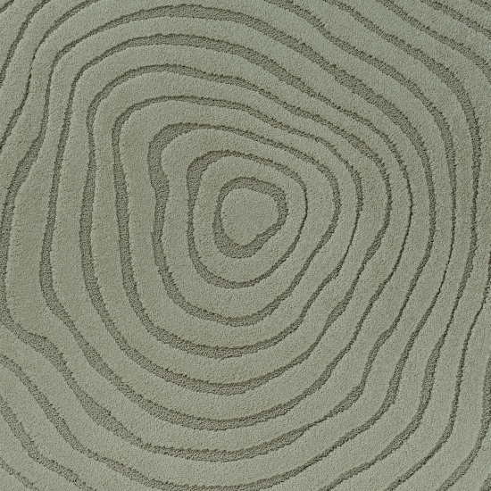 Preview: Runder Teppich grün strukturiert pflegeleicht & robust für Wohnbereiche