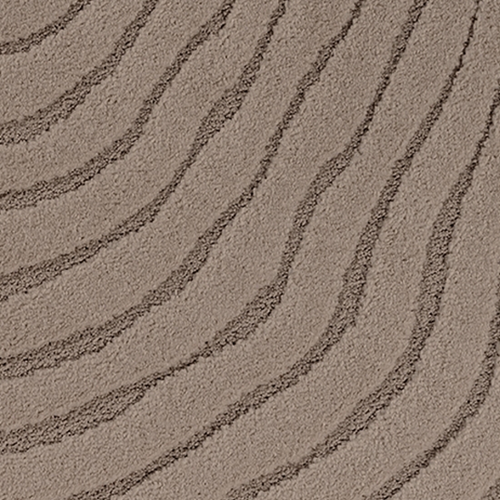 Preview: Runder Teppich braun strukturiert pflegeleicht & robust für Wohnbereiche