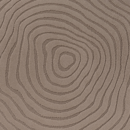 Preview: Runder Teppich braun strukturiert pflegeleicht & robust für Wohnbereiche