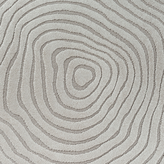 Preview: Runder Teppich grau strukturiert pflegeleicht & robust für Wohnbereiche