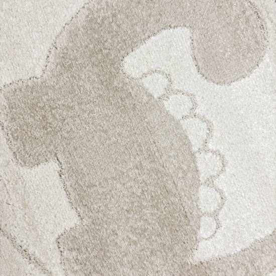 Preview: Teppich Kinderzimmer Spielezimmer Dinosaurier und  Pflanzenmuster | Creme