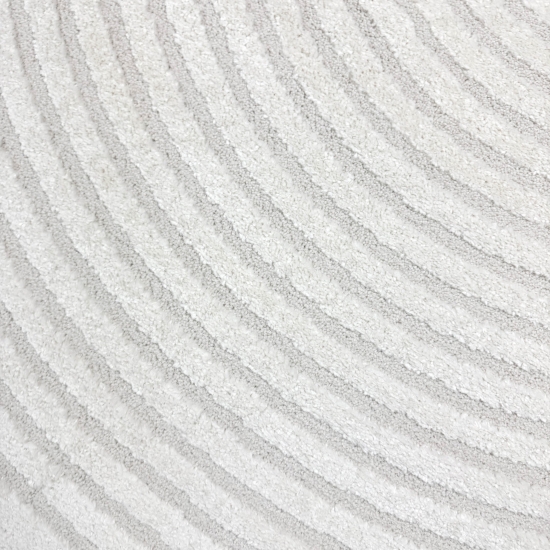 Eleganter Wohnzimmerteppich mit geometrischem Kreismuster in Creme