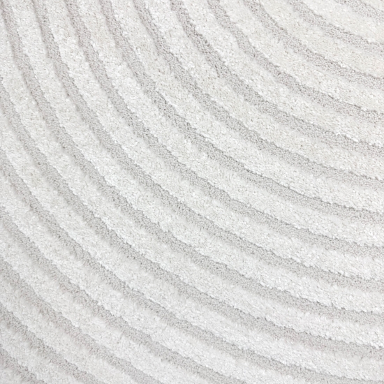 Eleganter Wohnzimmerteppich mit geometrischem Kreismuster in Creme