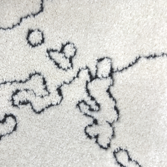 Preview: Runder Kinderzimmerteppich 3D-Effekt Weltkarte als Muster in creme