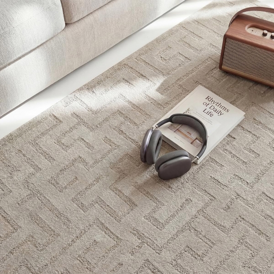 Teppich in beige pflegeleicht weich robust modern