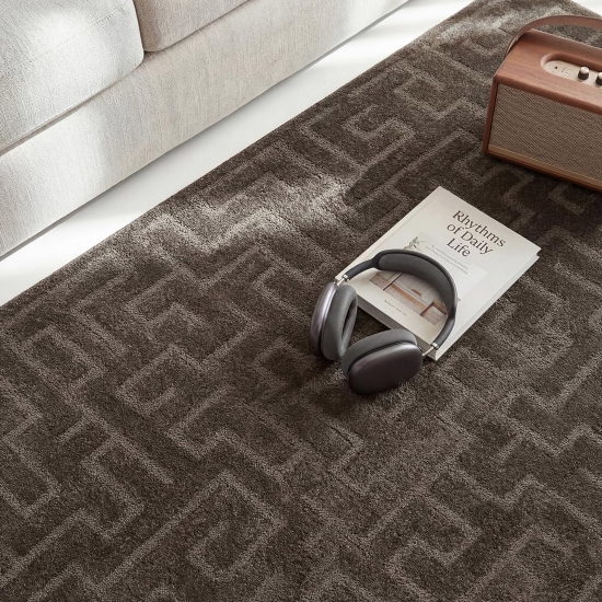 Teppich in Dunkelbraun pflegeleicht weich robust modern