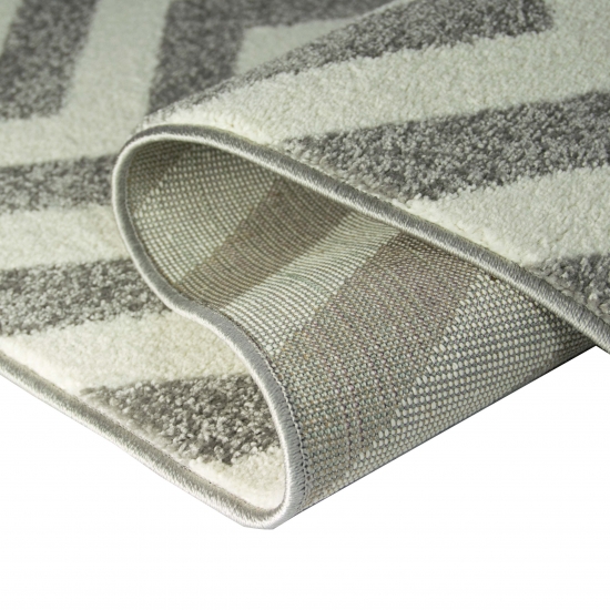 Teppich Skandinavisches Design in Lila Creme Grau