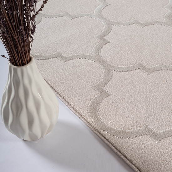 Wohnzimmerteppich Marokkanisches Muster in Beige