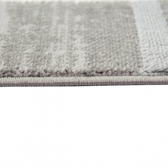 Designer Teppich in Grau Lila Blau Türkis