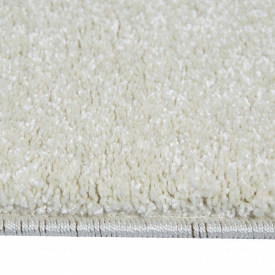 Designer Teppich Kurzflor mit Uni Design Creme