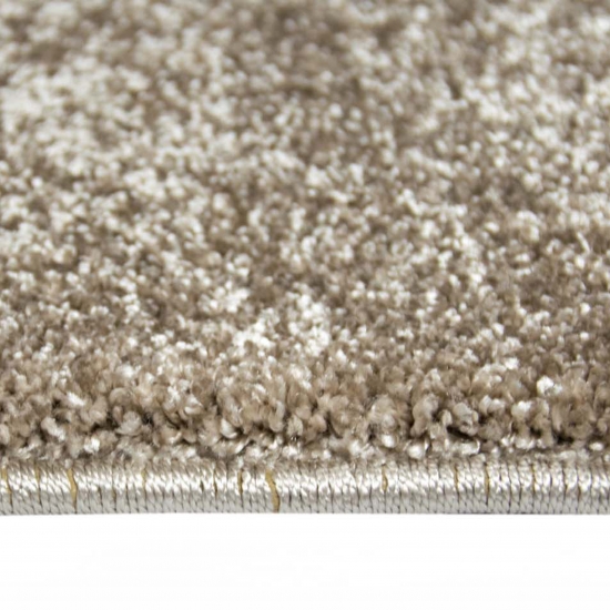 Designer Teppich Kurzflor mit Uni Design Beige