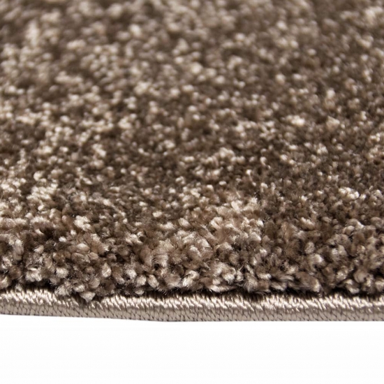 Designer Teppich Kurzflor mit Uni Design Braun