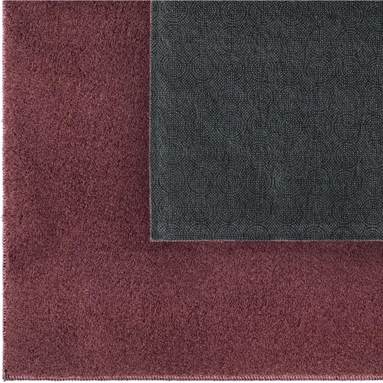 Teppich Waschbar Rutschfest in dunklem Weinrot
