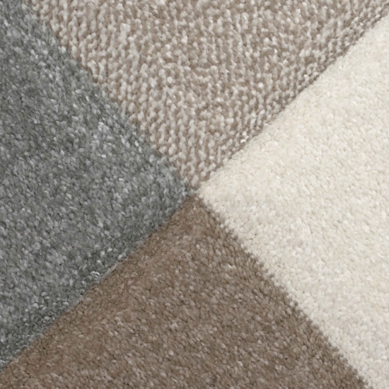 Kinderteppich Herzchen Wolken beige grau braun