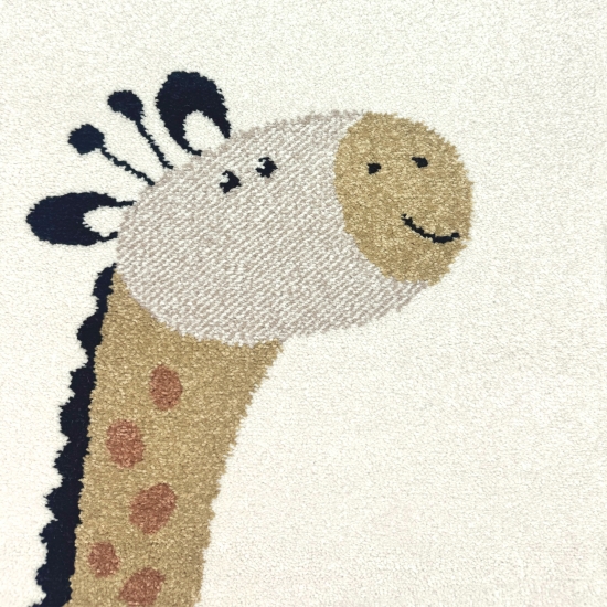 Preview: Kinderteppich mit Tieren & Hüpfspiel Weich, Pflegeleicht & Strapazierfähig in creme