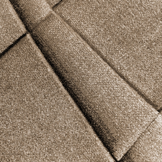 Preview: Teppich beige mit geometrischem Muster – stilvoll & pflegeleicht für Wohn- und Schlafräume