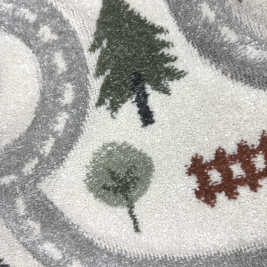 Preview: Runder Spielteppich mit Straßenmotiv fürs Kuschelig & Pflegeleicht in creme pastelltönen