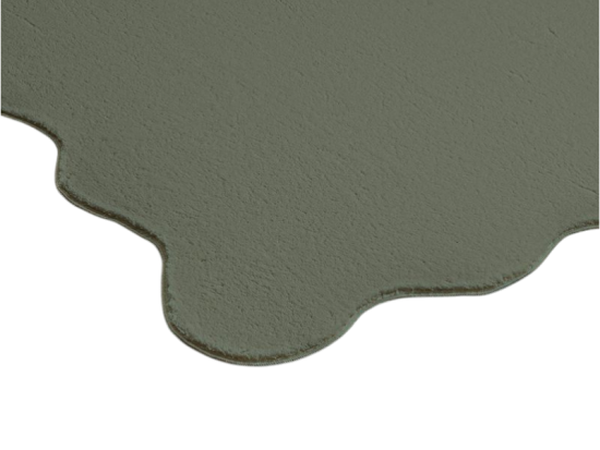 Preview: Teppich Forest Grün pflegeleicht weich moderne Wellenform