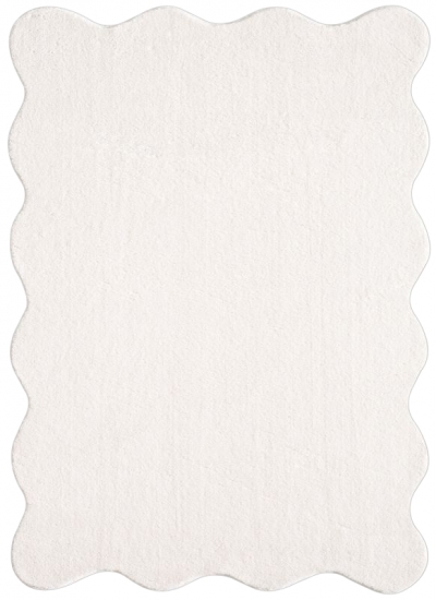 Creme Teppich pflegeleicht moderne Wellenform