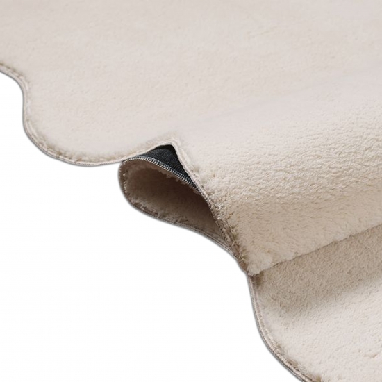 Beige Teppich pflegeleicht moderne Wellenform