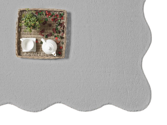 Preview: Grau Teppich pflegeleicht moderne Wellenform