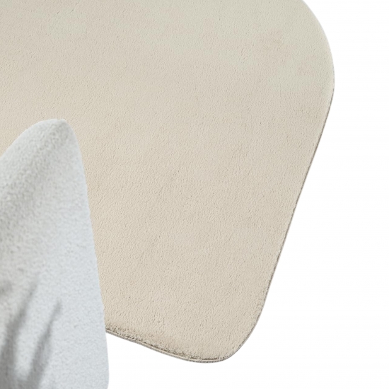 Preview: Teppich Shape in moderner Freiform rutschfest weich Beige