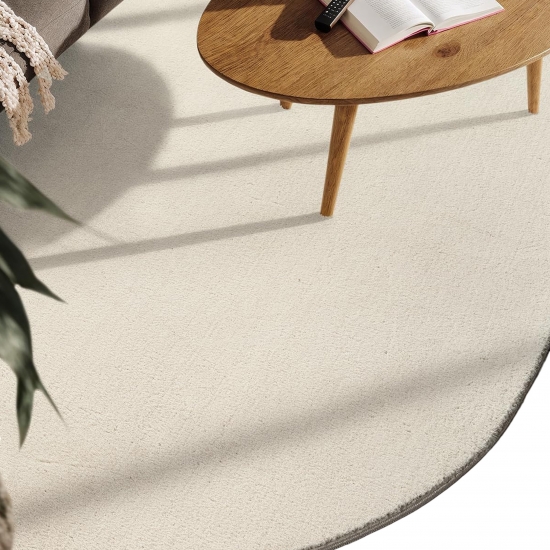 Teppich Shape in moderner Freiform rutschfest weich Beige