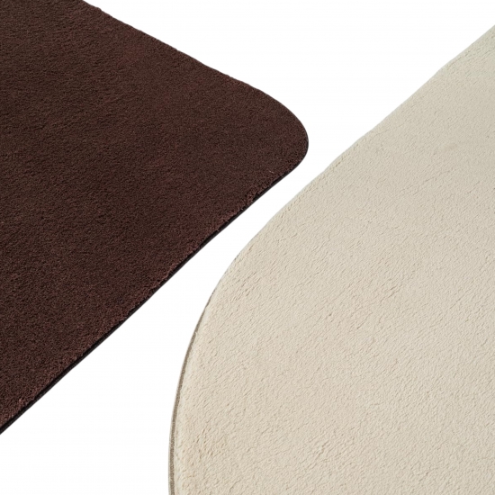 Teppich Shape in moderner Freiform rutschfest weich Beige