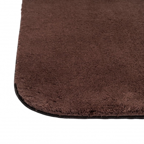 Preview: Teppich Shape in moderner Freiform rutschfest weich Braun