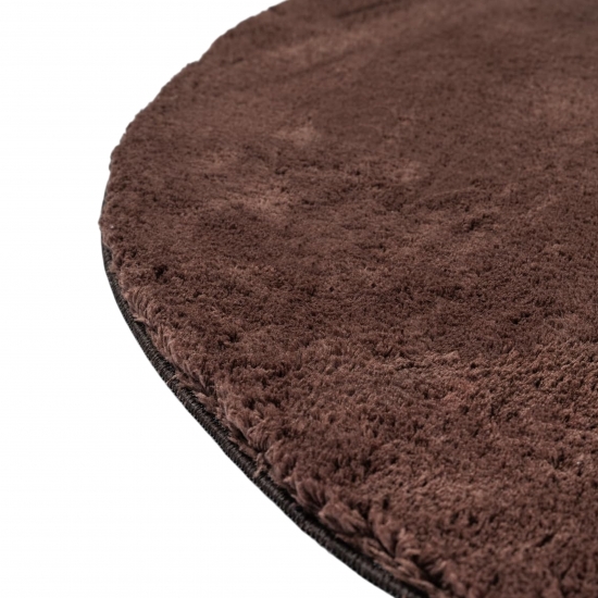 Preview: Teppich Shape in moderner Freiform rutschfest weich Braun