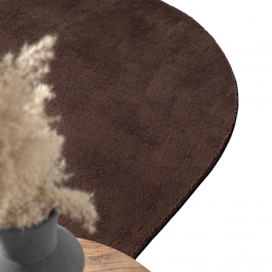 Teppich Shape in moderner Freiform rutschfest weich Braun