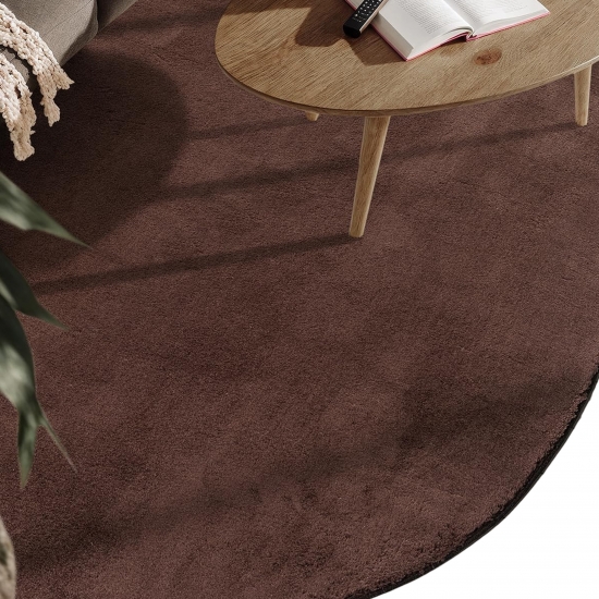 Teppich Shape in moderner Freiform rutschfest weich Braun