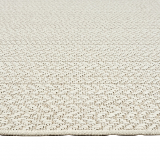 Preview: Langlebiger Outdoor-Teppich im Jute-Look Terrassen- und Gartenteppich Creme