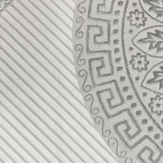 Glänzender Designer Teppich mit Orientalischem Muster in grau anthrazit