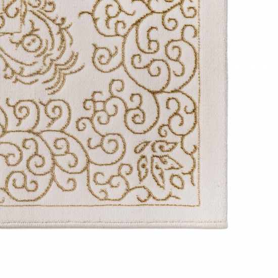 Teppich Creme Gold Muster pflegeleicht