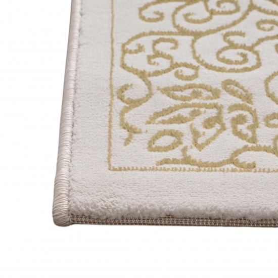 Teppich Creme Gold Muster pflegeleicht