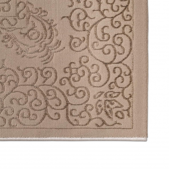 Teppich Beige Ornament Muster pflegeleicht