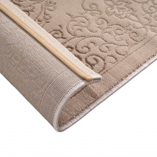Teppich Beige Ornament Muster pflegeleicht