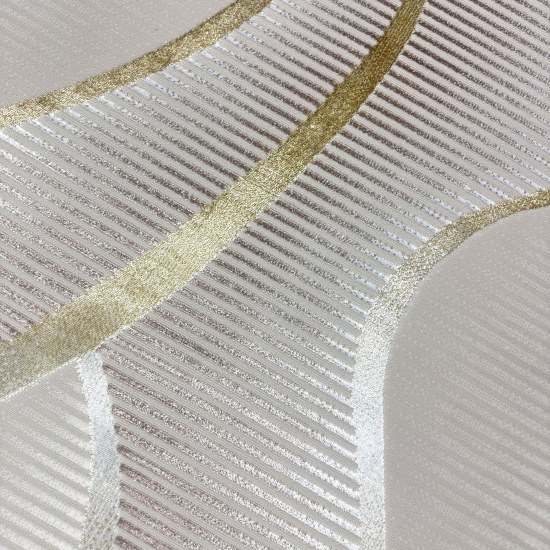 Wohnteppich in Creme mit geschwungenem Hoch-Tief-Muster