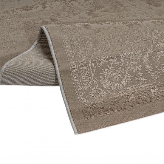 Teppich Beige mit Ornament Muster pflegeleicht